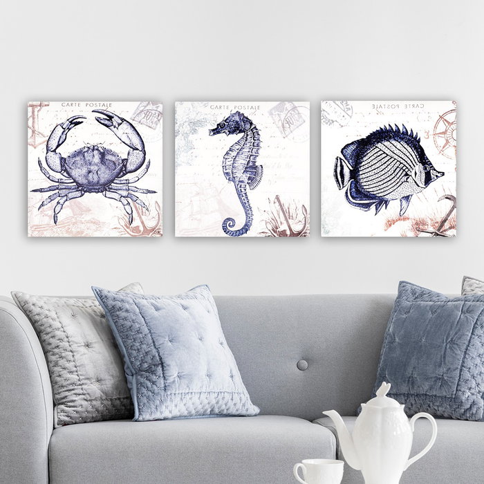 Wallity DRPRC12 Conjunto de 3 Pinturas Decorativas en Lienzo Multicolor